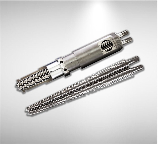 The core elements of the extruder: bimetallic screw and barrel